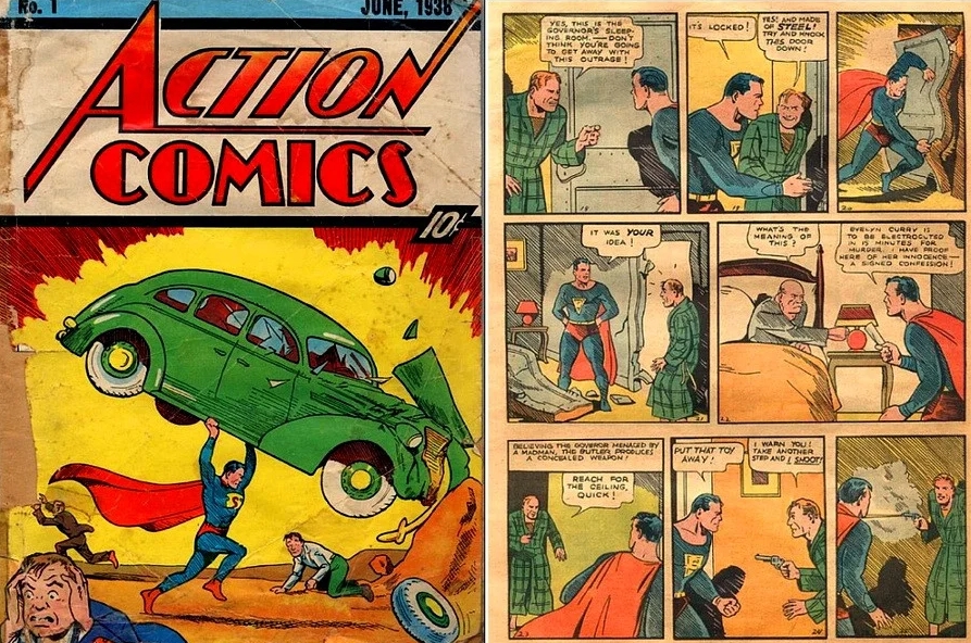 Первый комикс о супермене 1938 год