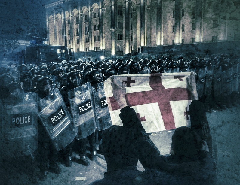 Протесты в Тбилиси, в Грузии